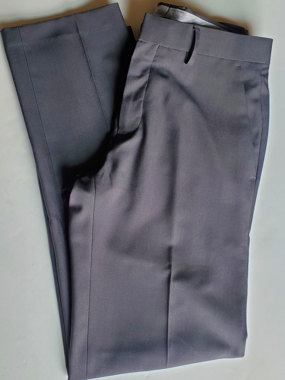 Classic Straight-Leg Dress Pants - Dark Grey